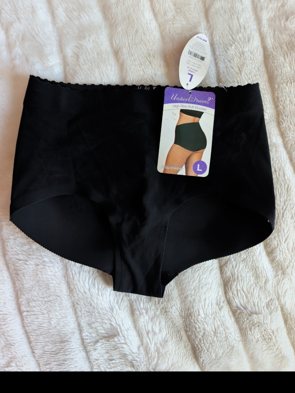 Under Where? Moderate Control Hi Rise Shapewear Bottoms W/Butt Booster Sz Large